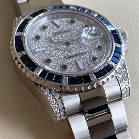 rolex diamant saphir|Rolex diamond sets.